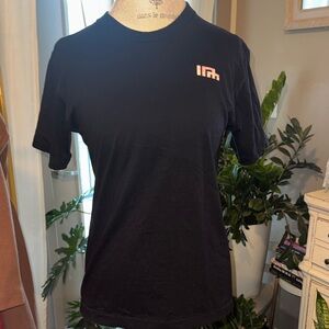 Wagin Art Japanese Hibiscus Black Shortsleeve T-Shirt with Pink Floral Graphic